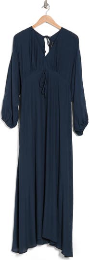 V-Neck Long Sleeve Maxi Dress