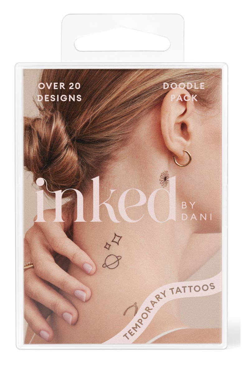 The Doodle Pack Temporary Tattoos, Main, color, DOODLE