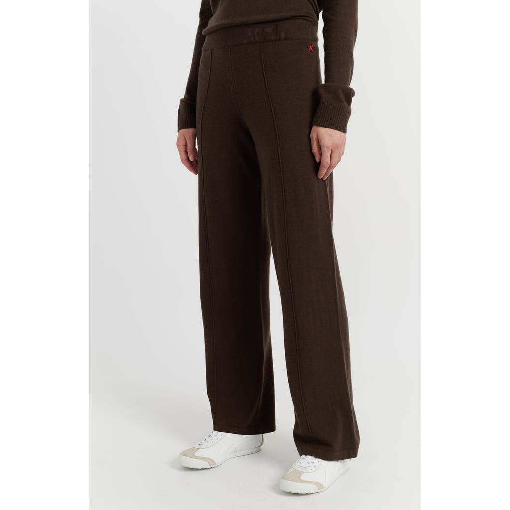 Chinti & Parker Wool & Cashmere Wide Leg Track Pant In Brown