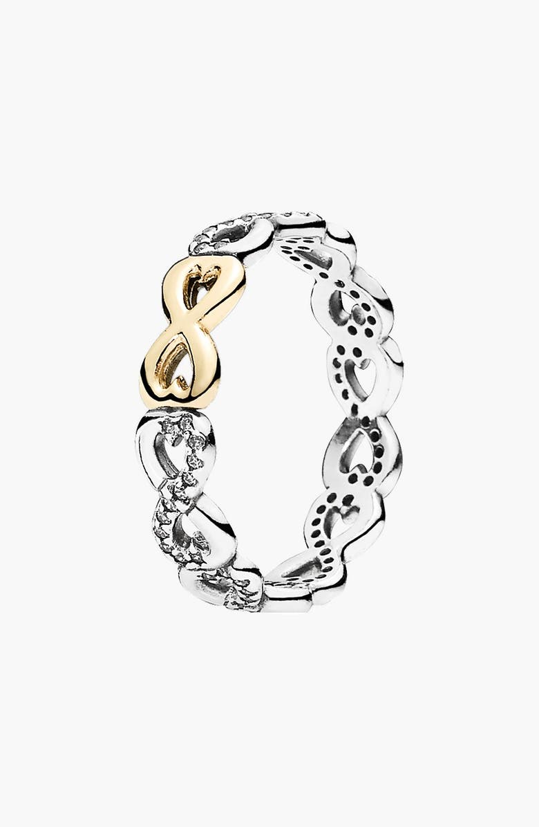PANDORA 'Infinite Love' Two-Tone Ring, Main, color,