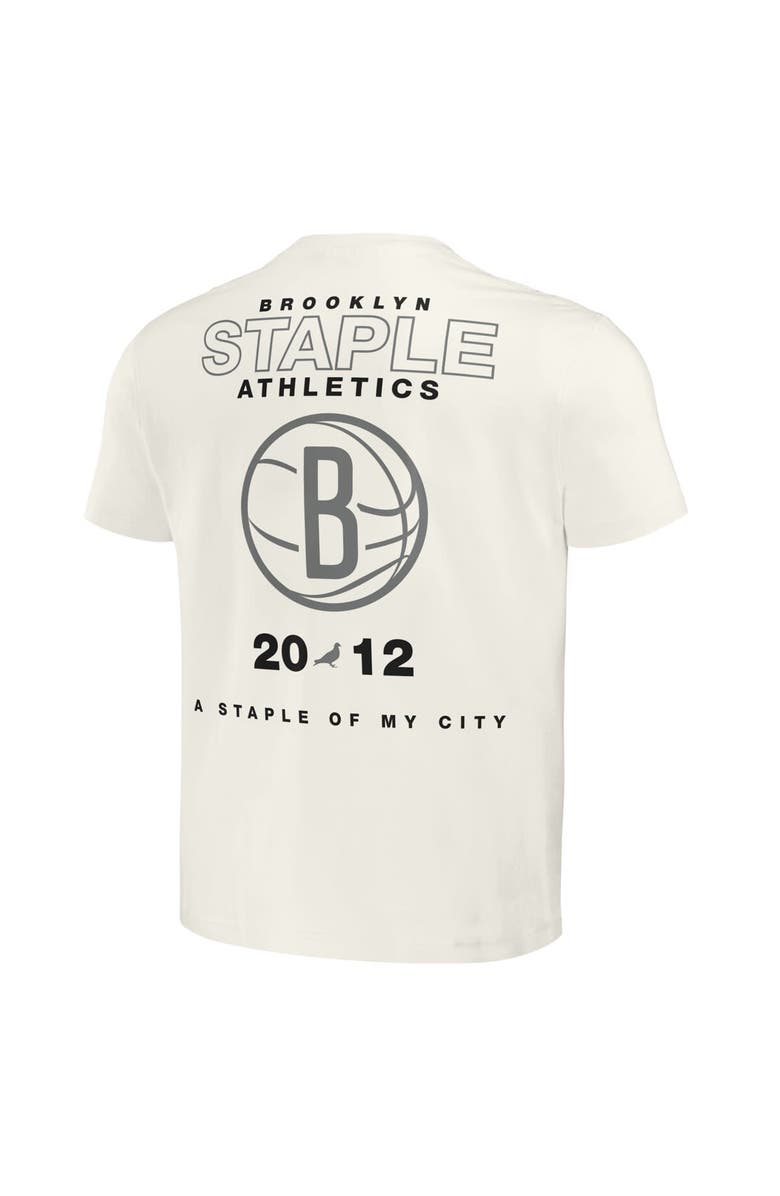 STAPLE Men's NBA x Staple Cream Brooklyn Nets Home Team T-Shirt, Alternate, color, 