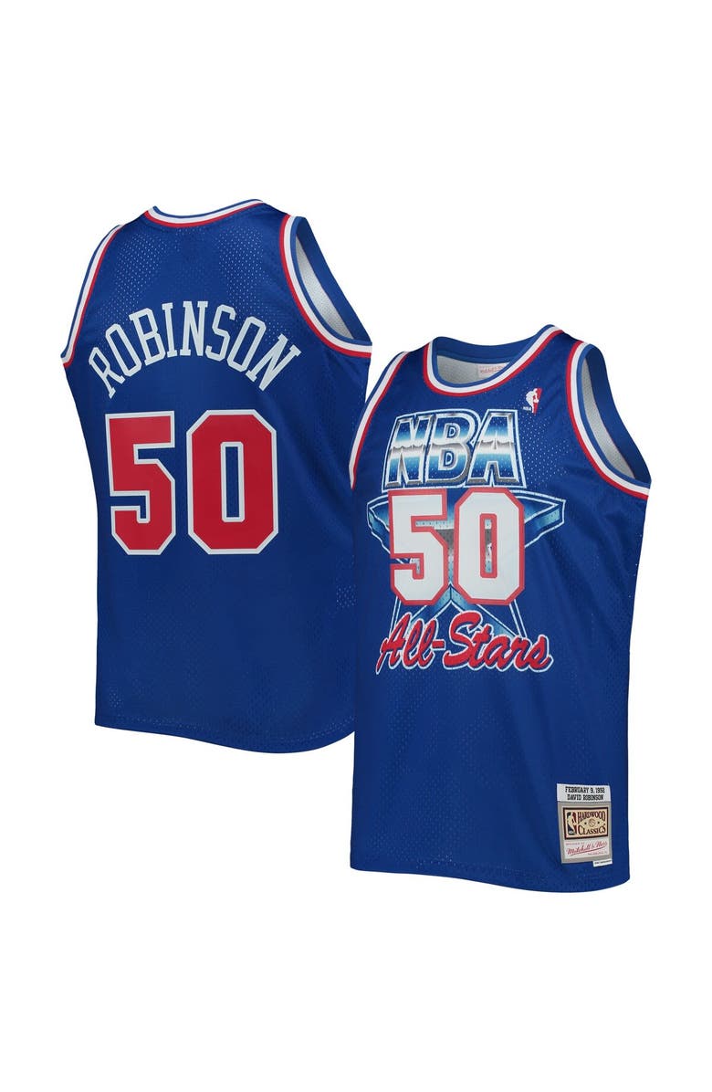 Mitchell & Ness Men's Mitchell & Ness David Robinson Royal Western Conference Hardwood Classics 1992 NBA All-Star Game Swingman Jersey, Main, color, 