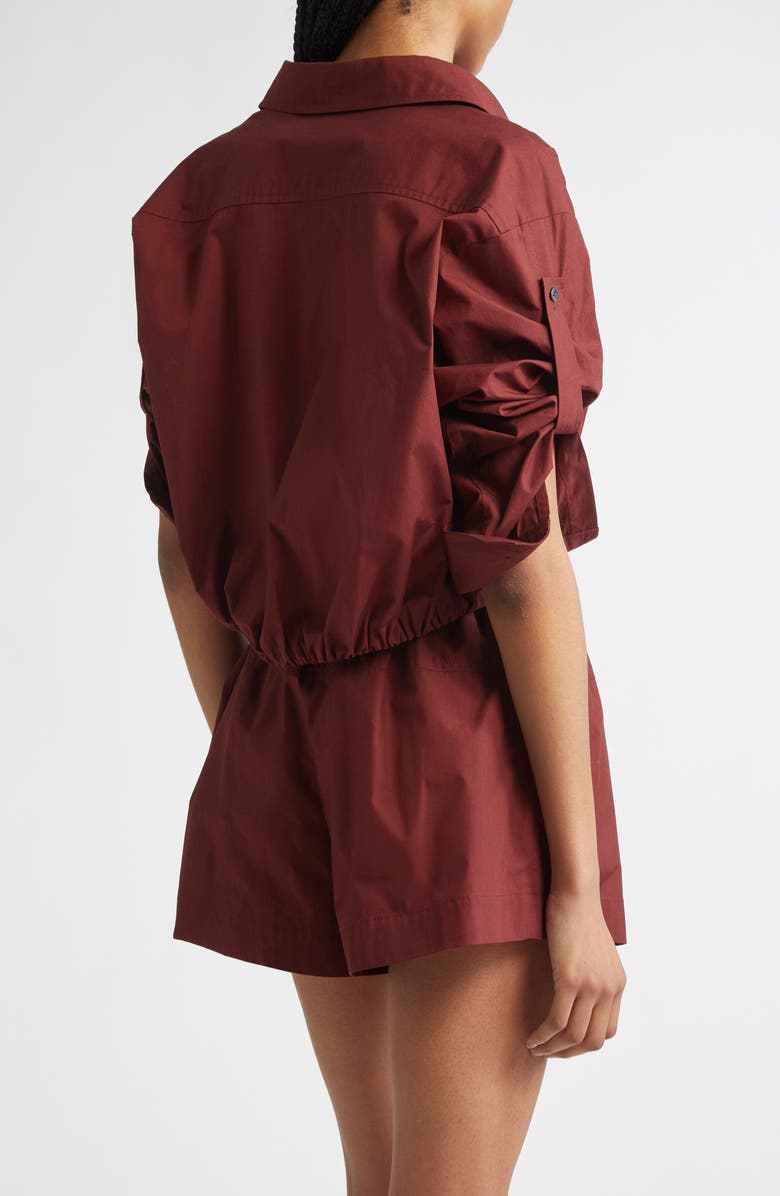 A.L.C. Andy Twist Hem Shirt, Alternate, color, Dark Bosco