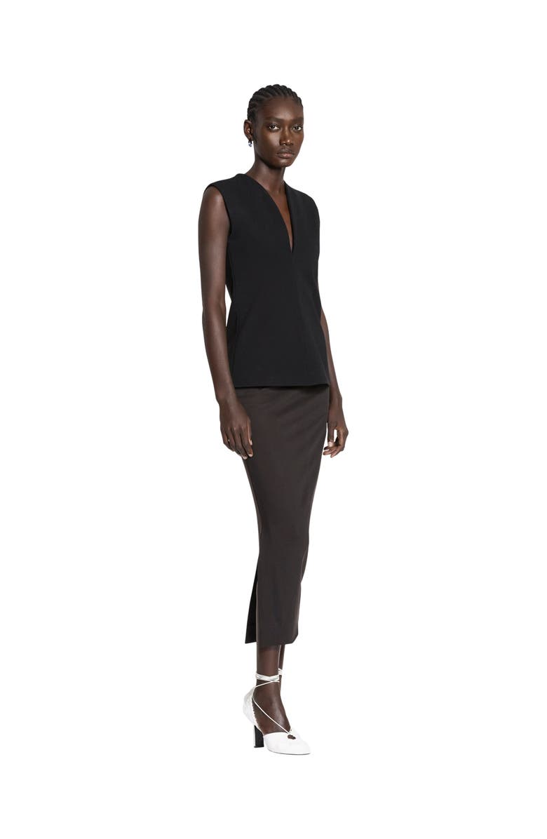 Lanvin Jersey Top With A Plunging Neckline, Main, color, Black