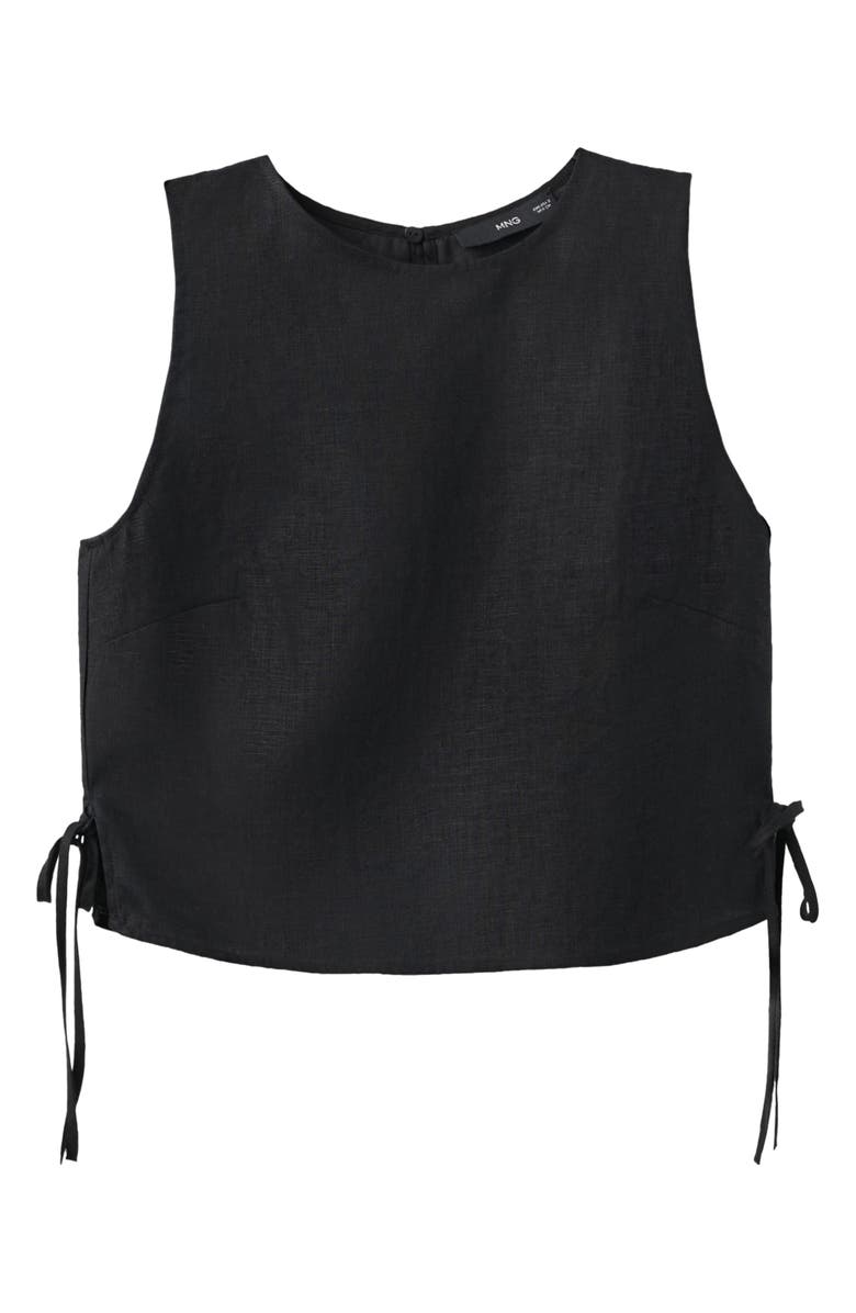 MANGO Side Bow Sleeveless Linen Top, Alternate, color, 