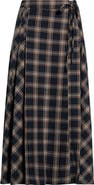 Nobody's Child Check Wrap Midi Skirt