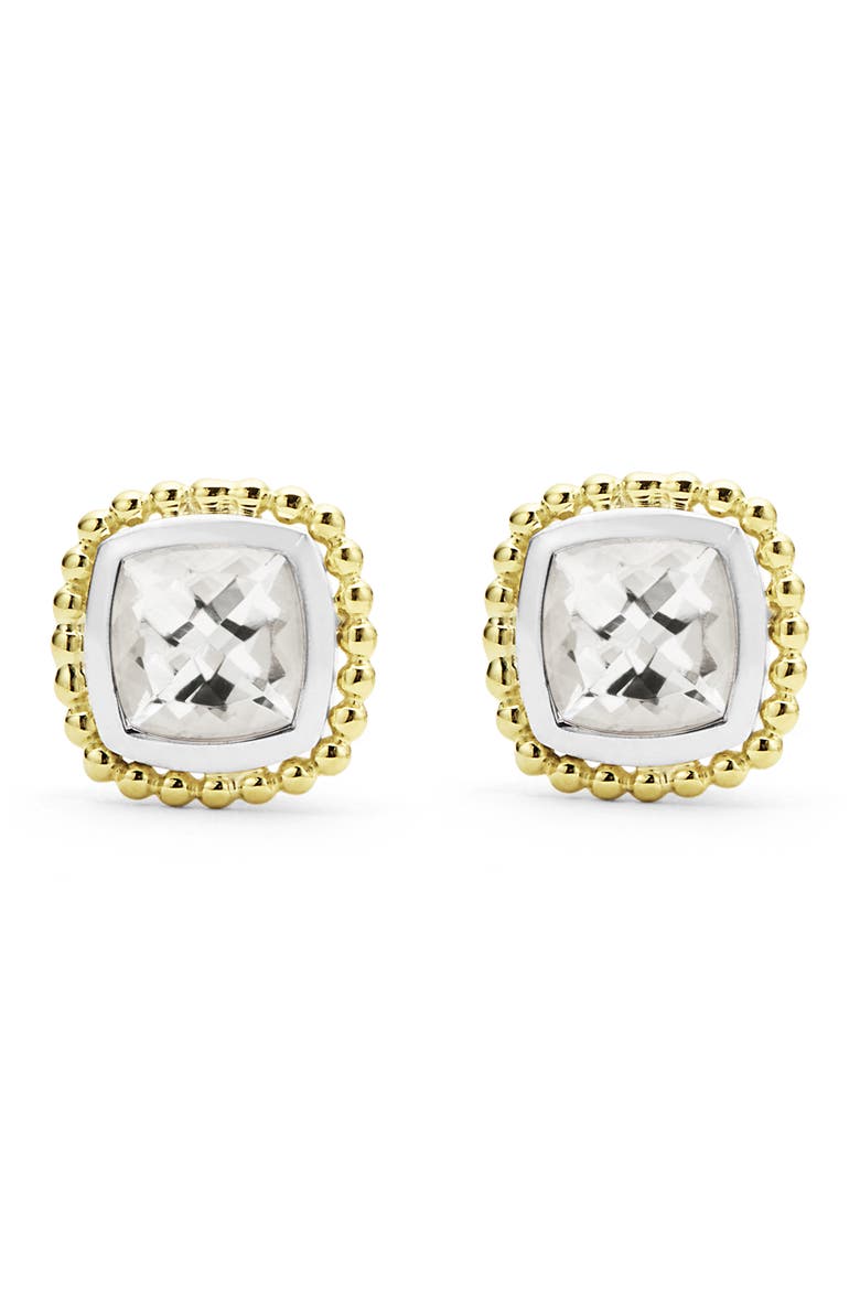 Rittenhouse White Topaz Stud Earrings, Alternate, color, GOLD