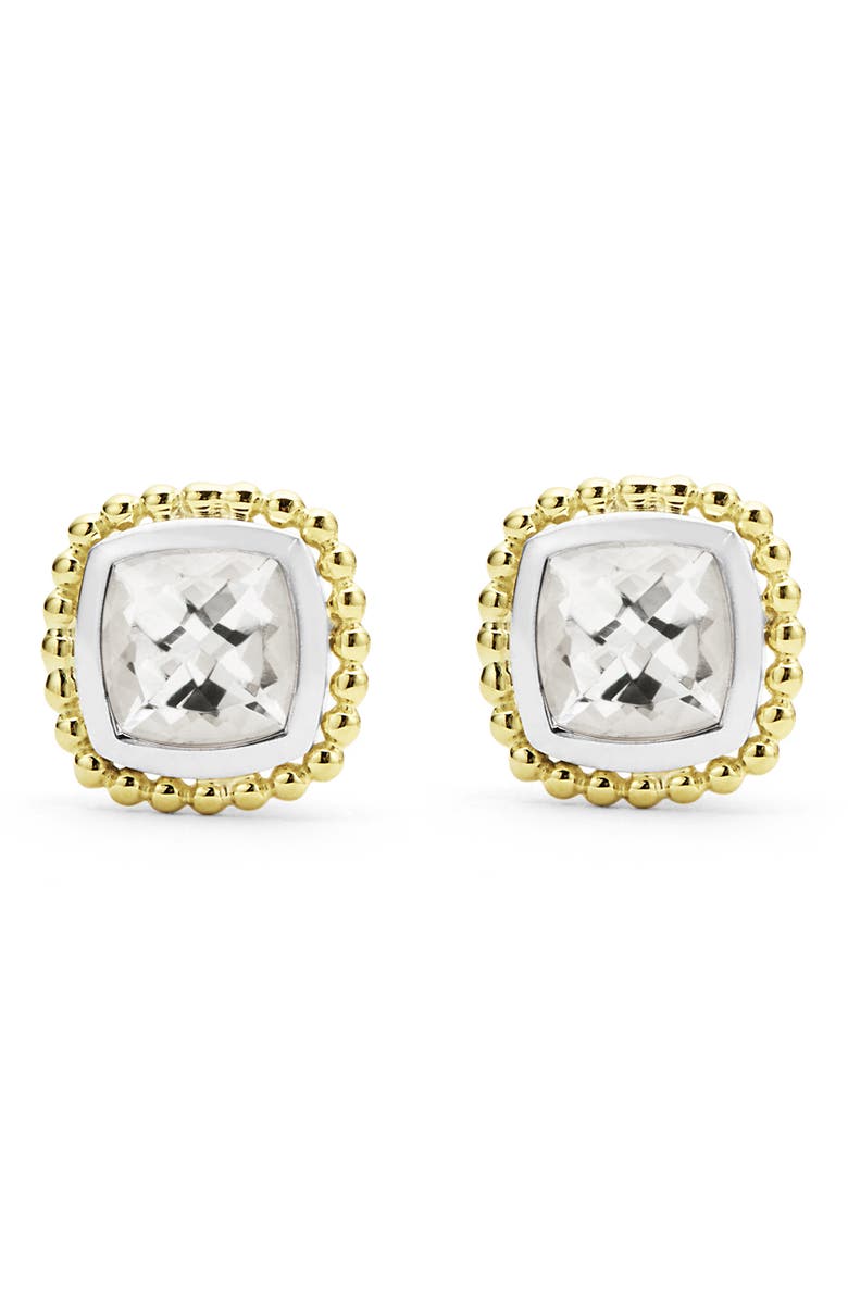 LAGOS Rittenhouse White Topaz Stud Earrings, Alternate, color, Gold