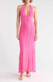 Zoi Lace Halter Maxi Dress