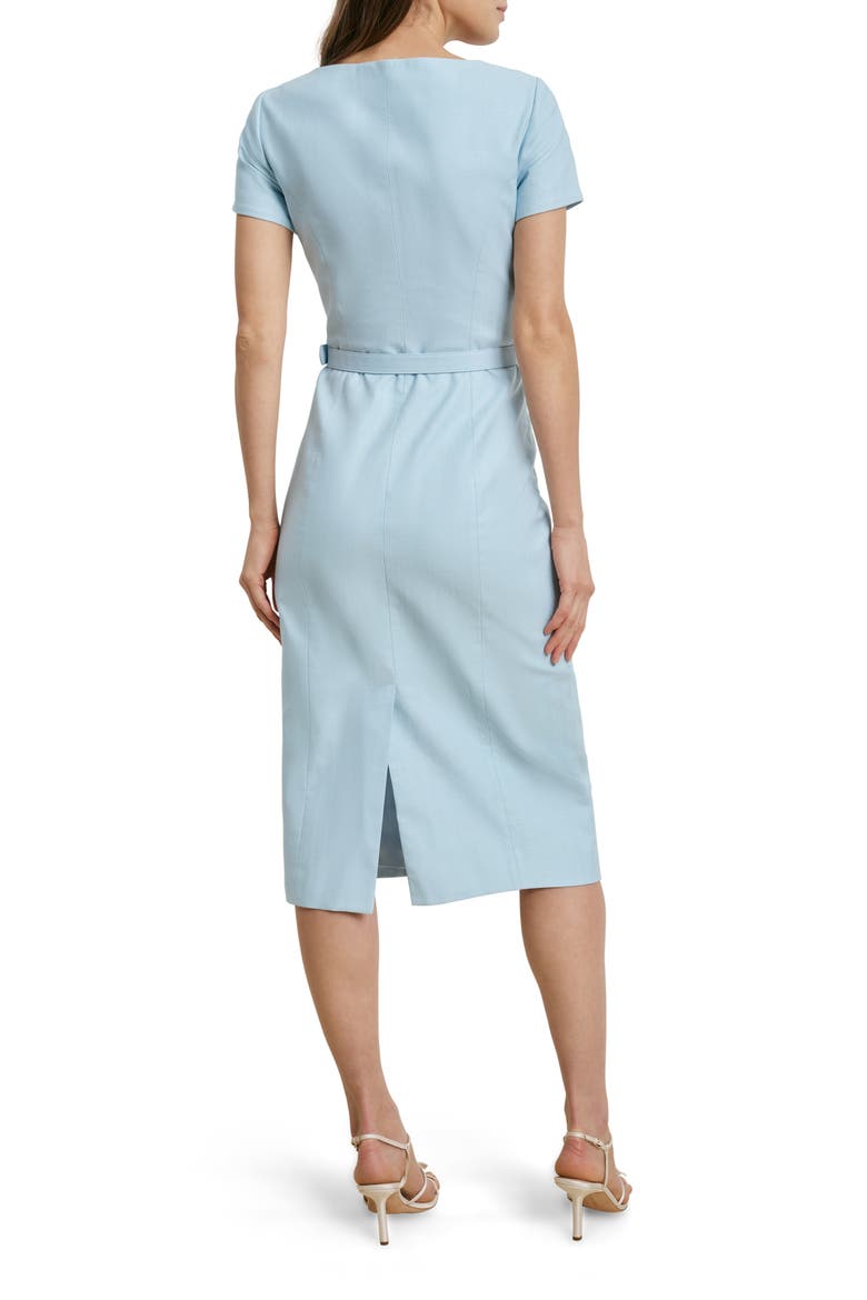 The Mademoiselle Belted Midi Dress, Alternate, color, SEA BLUE