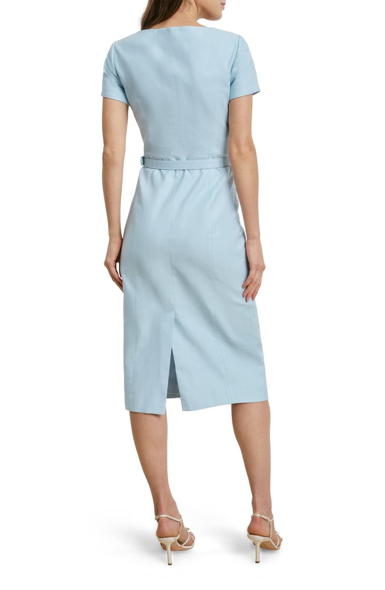 Favorite Daughter The Mademoiselle Belted Midi Dress, Alternate, color, Sea Blue