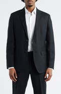 Open Edit Slim Fit Solid Linen Blend Sport Coat