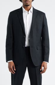 Open Edit Slim Fit Solid Linen Blend Sport Coat