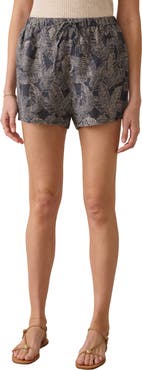 Faherty Palma Tie Waist Linen Shorts