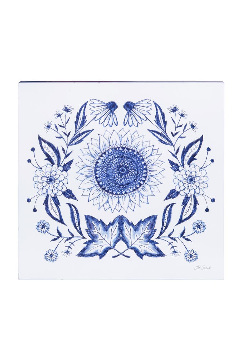Blue Harvest Sunflower Decorative Wall Art, Main, color, Blue