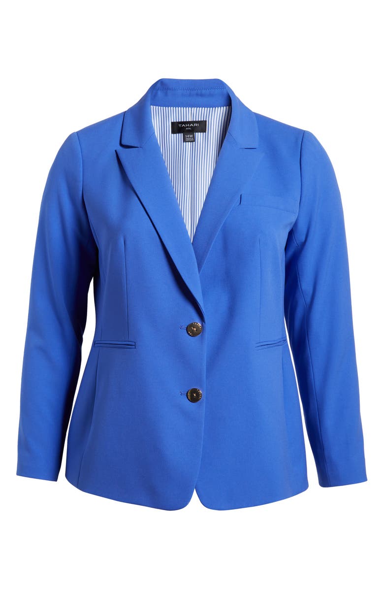 Tahari ASL Peak Lapel Blazer, Alternate, color, Pacific Blue