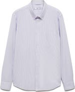 MANGO Kodak Stripe Regular Fit Poplin Button-Down Shirt