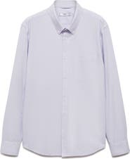 MANGO Kodak Stripe Regular Fit Poplin Button-Down Shirt