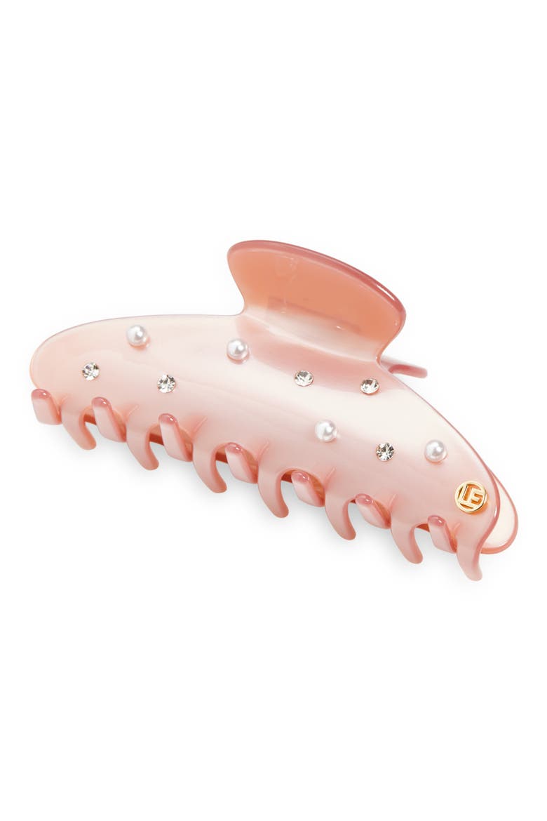 Lumina Embellished Claw Clip, Main, color, PALE MAUVE