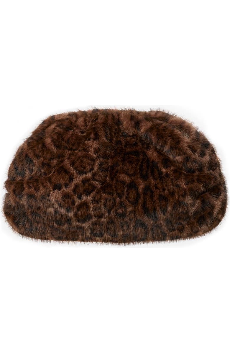 Naked Wardrobe Leopard Faux Fur Clutch, Main, color, Dark Leopard