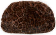 Naked Wardrobe Leopard Faux Fur Clutch