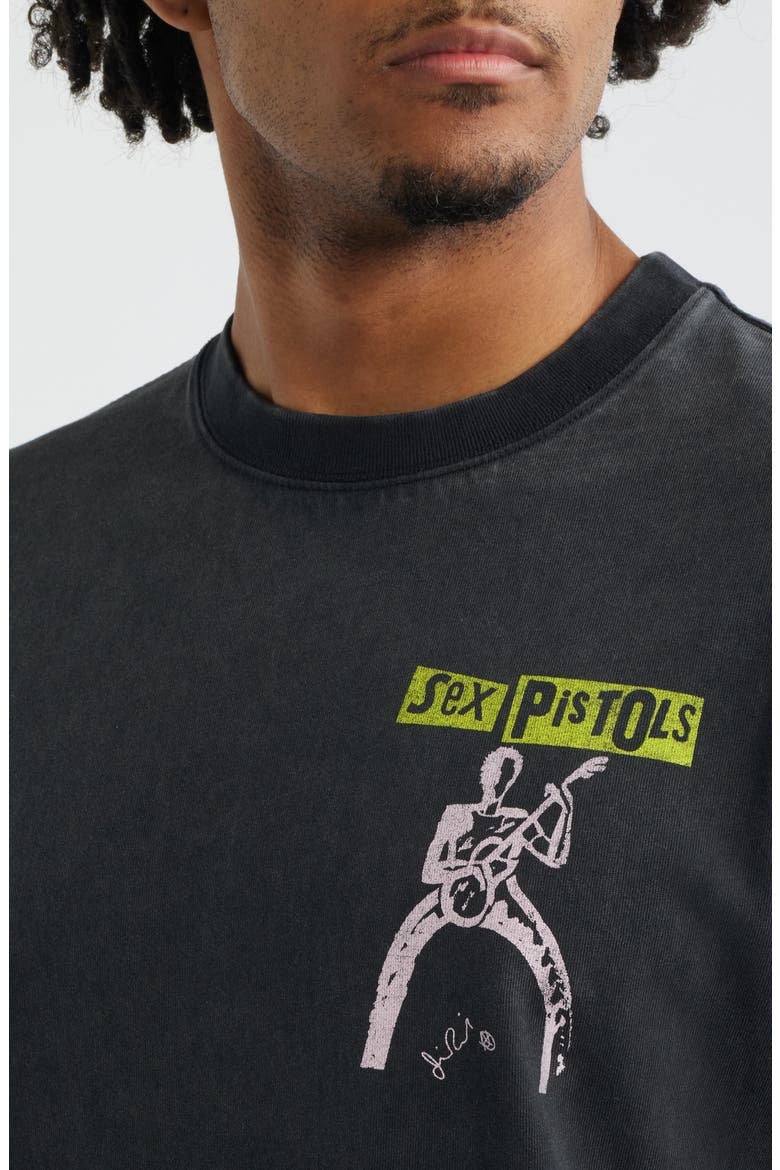 Oversize Sex Pistols Stance Graphic T-Shirt, Alternate, color, WASHED BLACK