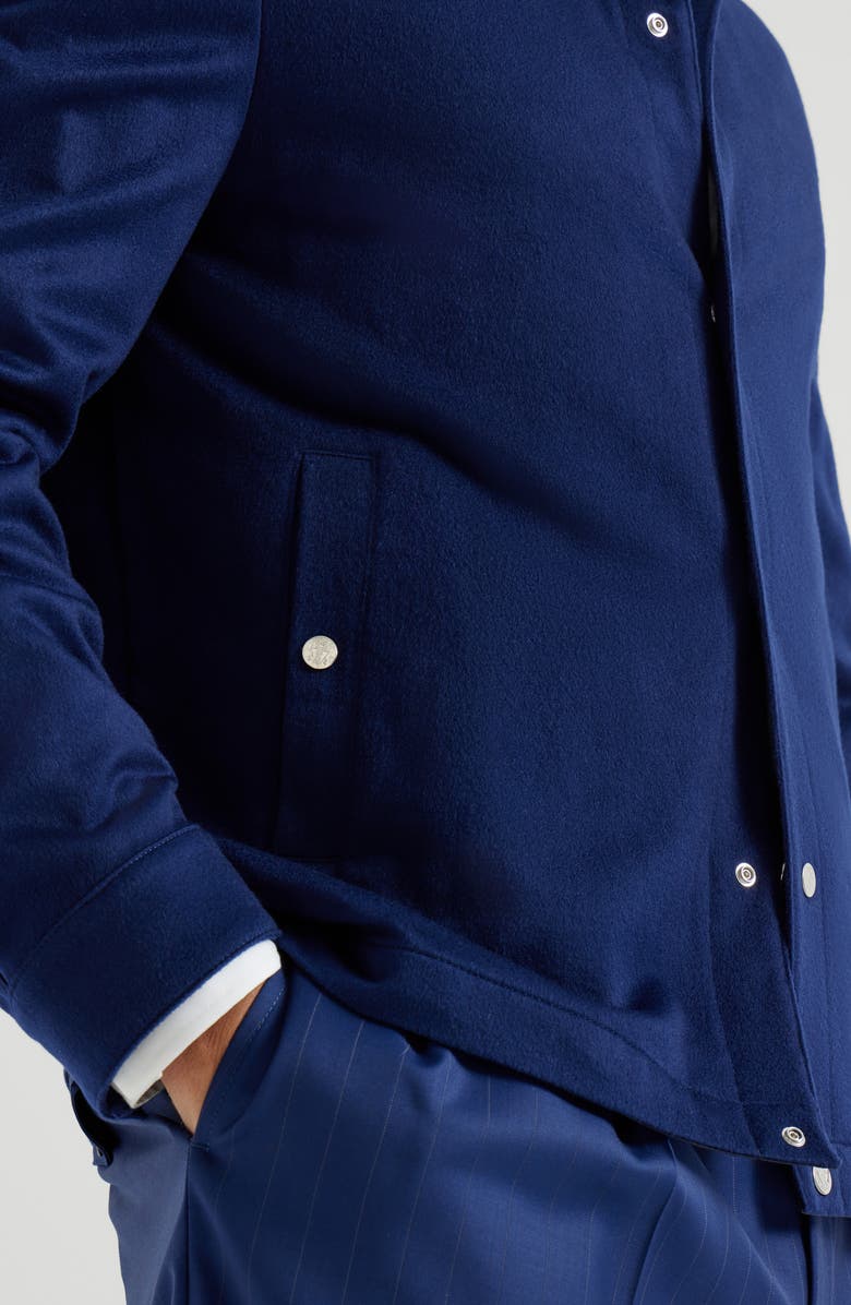 Brunello Cucinelli Cashmere flannel outerwear jacket, Alternate, color, Royale Blue