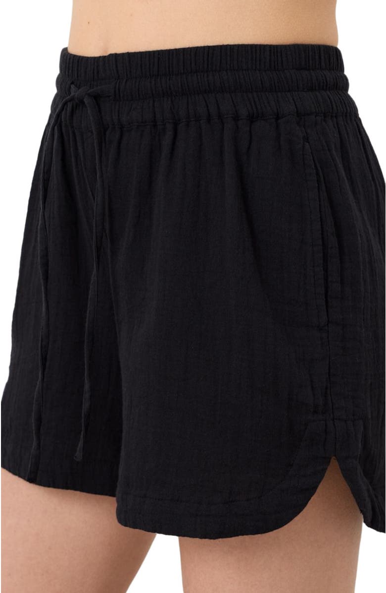 Pact Organic Cotton Coastal Double Gauze Shorts, Alternate, color, Jet Black