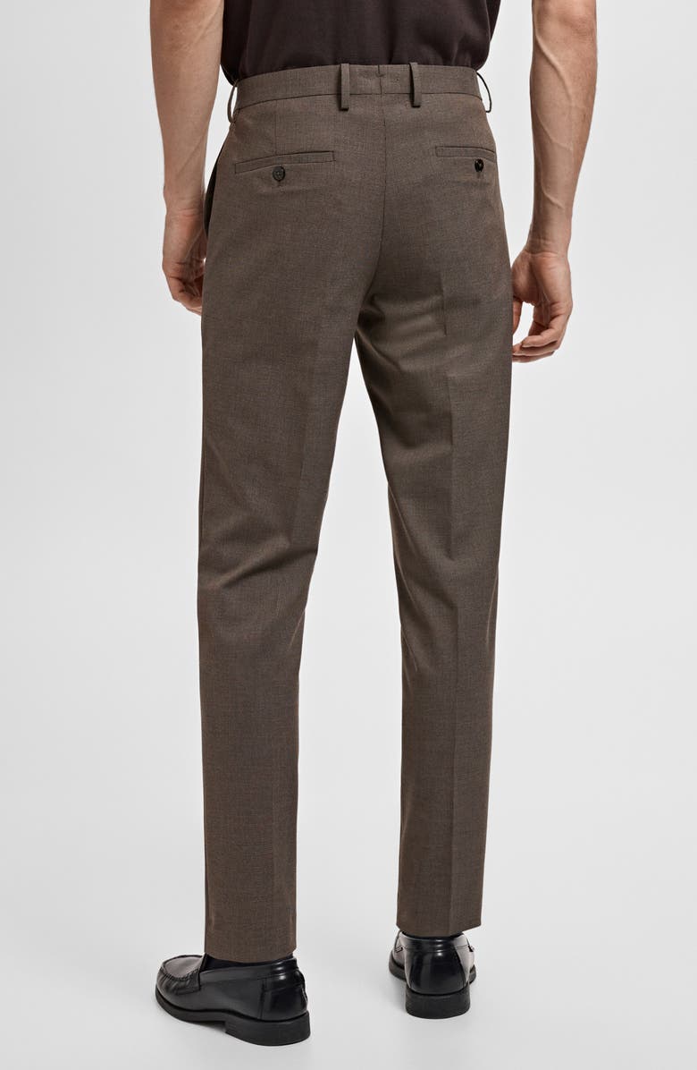 MANGO Slim Fit Flat Front Pants, Alternate, color, Brown