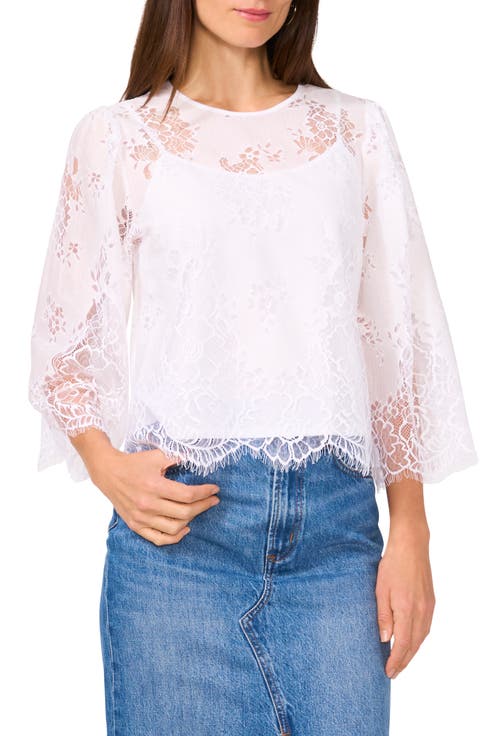 Lace Scalloped Hem Top