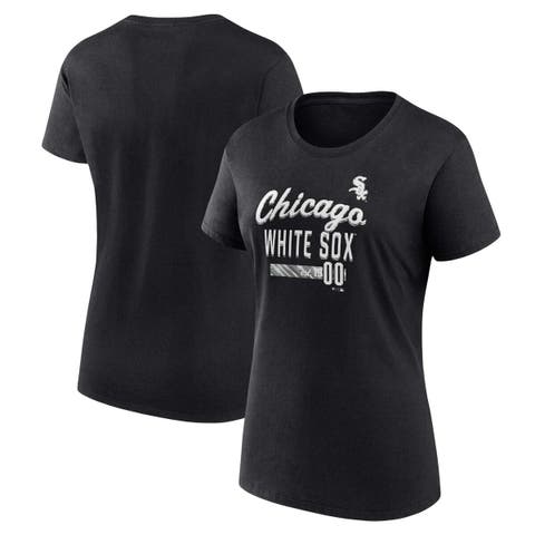 Women's Fanatics Branded Black Chicago White Sox Logo Fitted T-Shirt