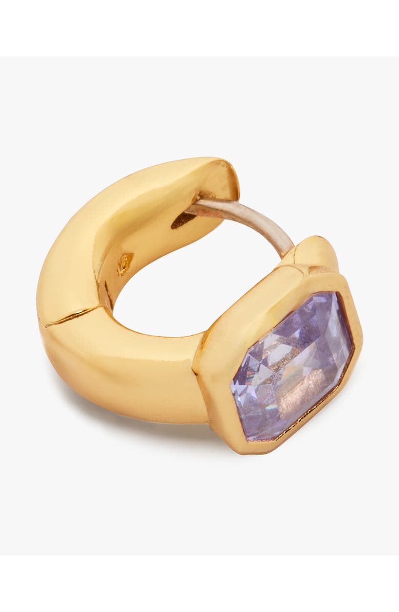 Kate Spade New York keep sparkling asscher cut huggie hoop earrings, Alternate, color,