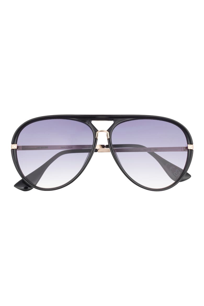 60mm Shield Sunglasses, Main, color, BLACK OPAQUE