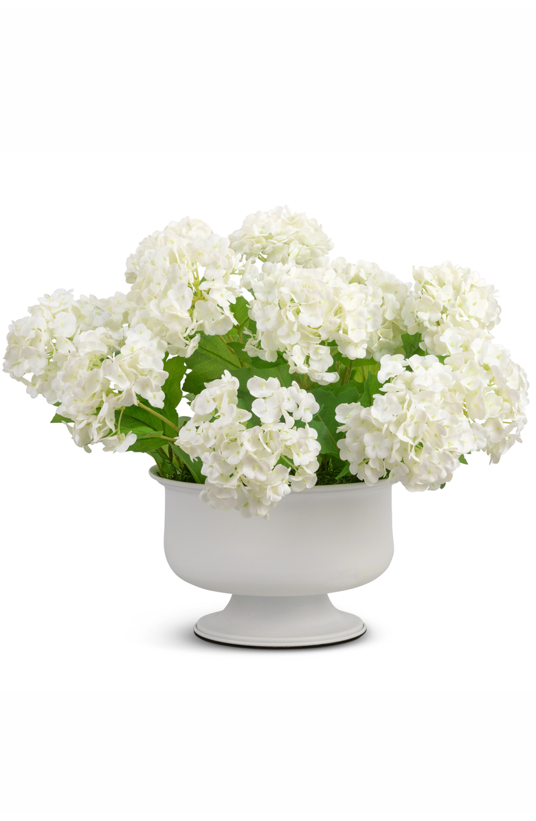 CocoBella Cosima RealTouch Snowball Hydrangea Arrangement, Main, color, Snow