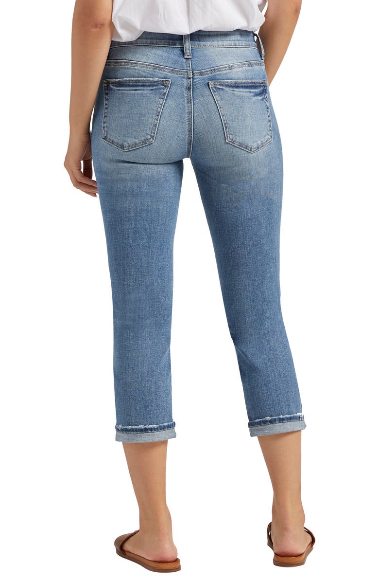 Silver Jeans Co. Suki Ripped Mid Rise Capri Jeans, Alternate, color, 