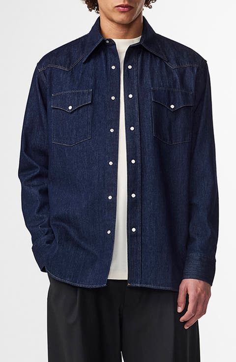 Ricky Denim Snap-Up Western Shirt