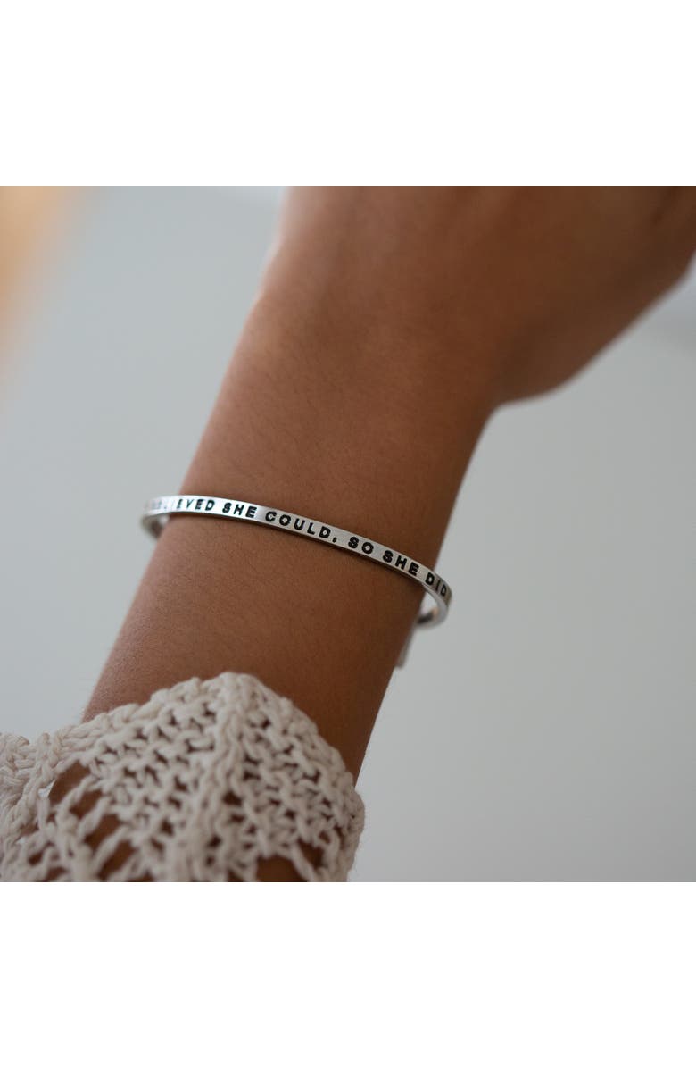 Mantra She Believed She Could, So She Did bracelet, Alternate, color, Silver