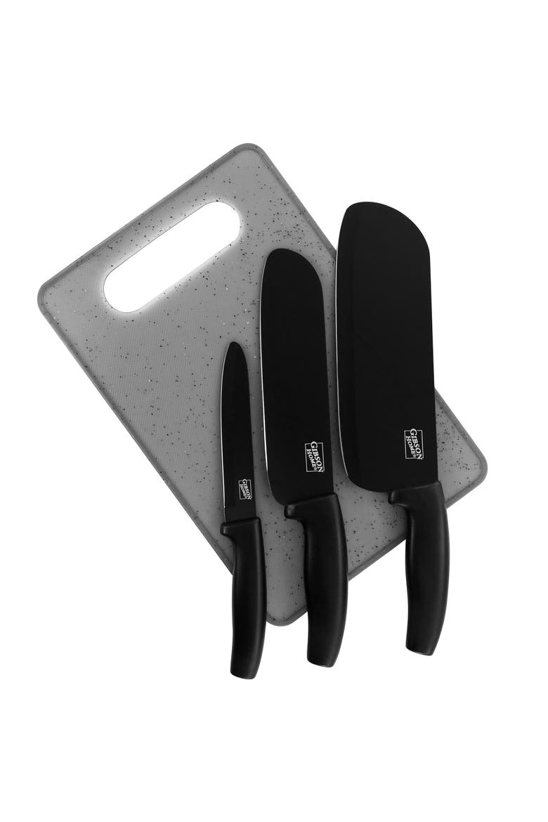Edge Craft 4 Piece Nonstick Stainless Steel Cutlery Set, Main, color, Black