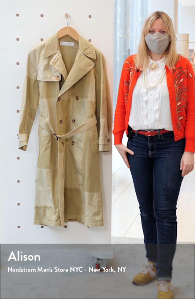 Unisex Patchwork Trench Coat, sales video thumbnail