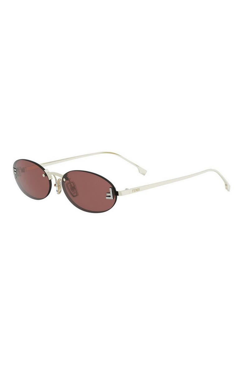 'Fendi First 54mm Oval Sunglasses, Alternate, color, GOLD / BORDEAUX