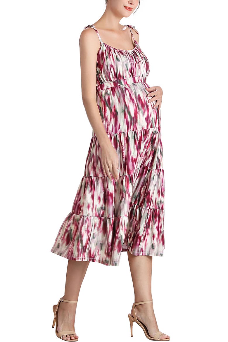 Adia Ruffle Maternity Jersey Sundress, Alternate, color, Multicolored