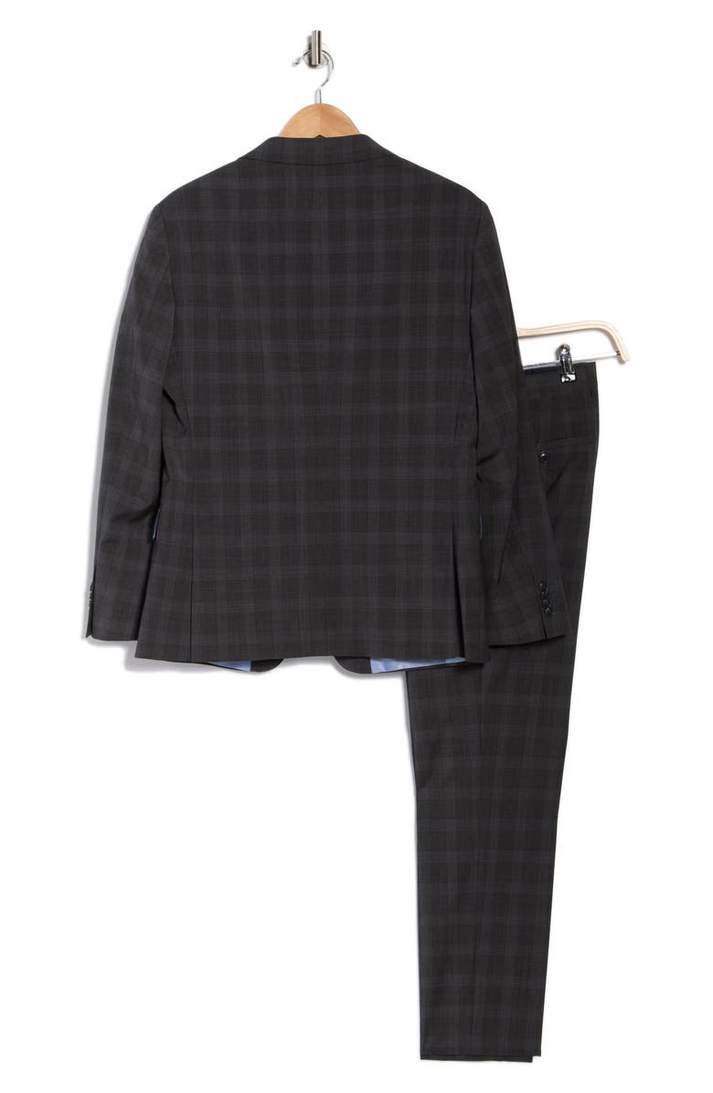 Original Penguin Grey Plaid Notch Lapel Wool Blend Suit, Alternate, color, Grey/ Blue