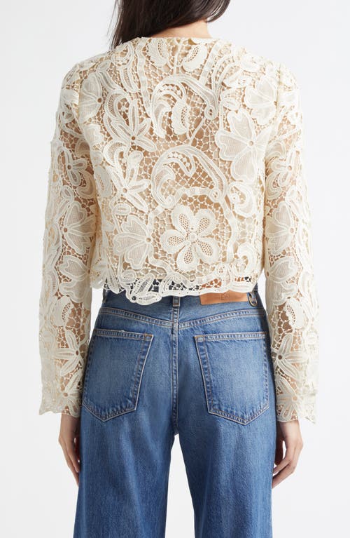 Ulla Johnson Caris Cropped Guipure Lace Jacket In Pristine