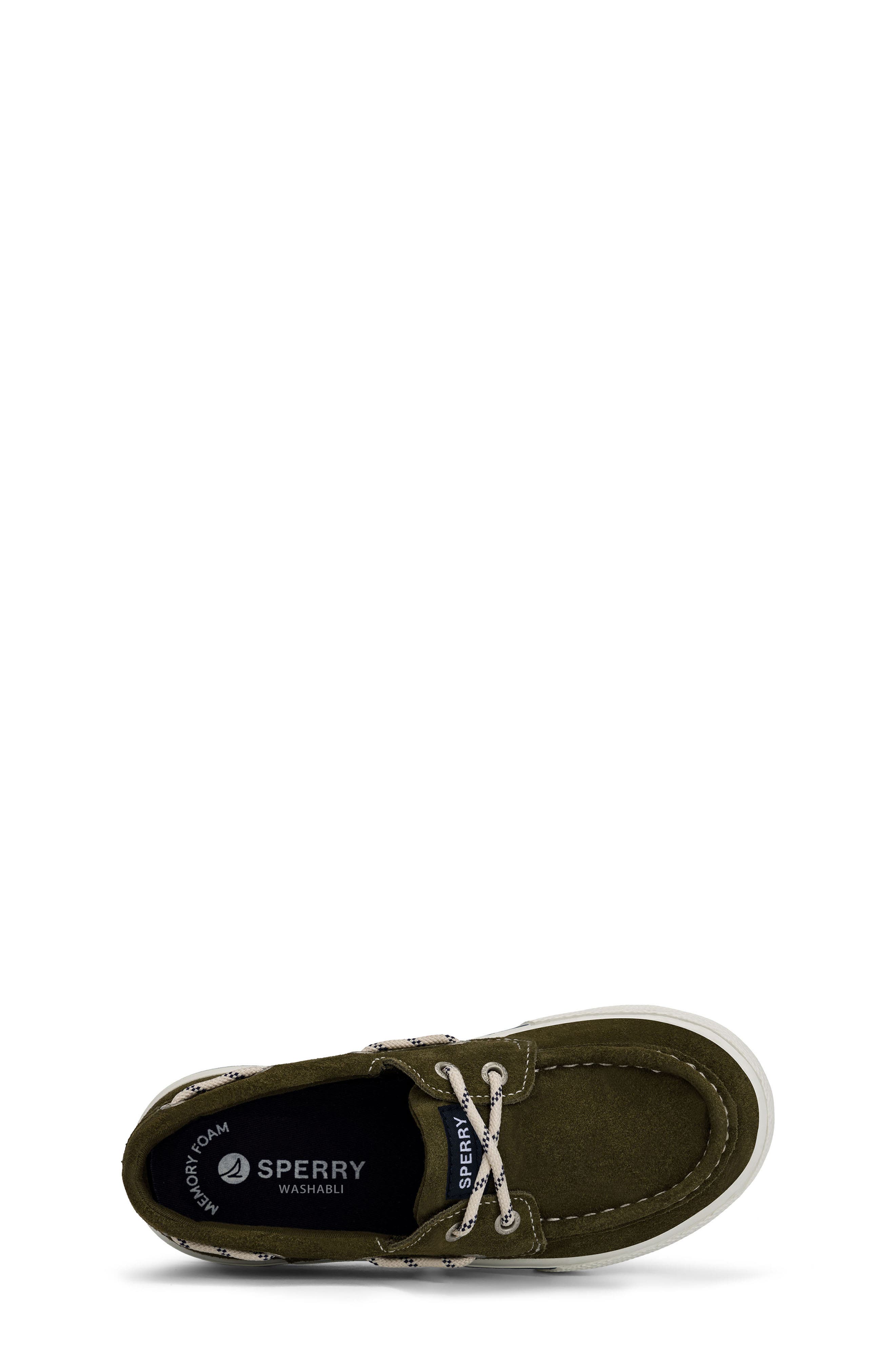 Kids' Bahama Suede Boat Shoe, Alternate, color, DARK OLIVE
