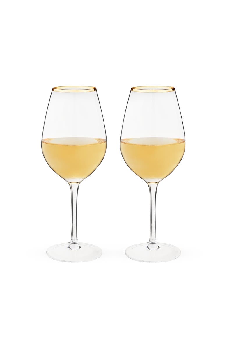 TWINE Gilded Stemmed Wine Glasses Set of 2, Main, color, Gold