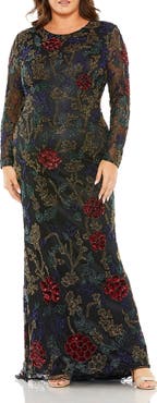 Mac Duggal High Neck Beaded Embellished Gown