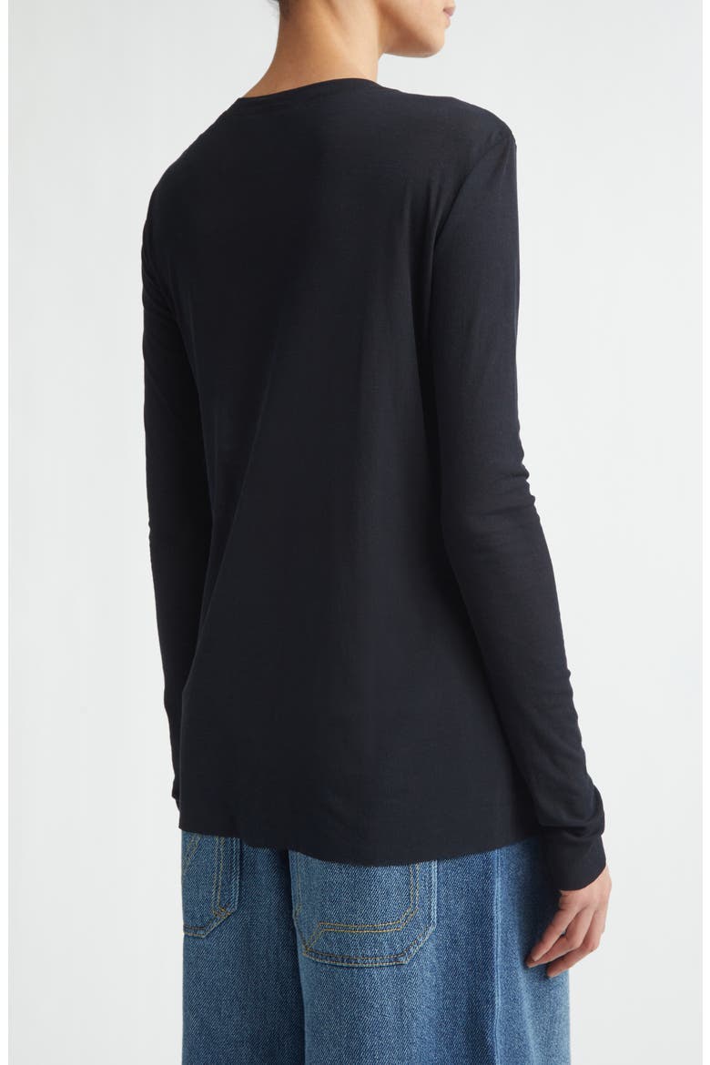Double Layer Cotton T-Shirt, Alternate, color, BLACK