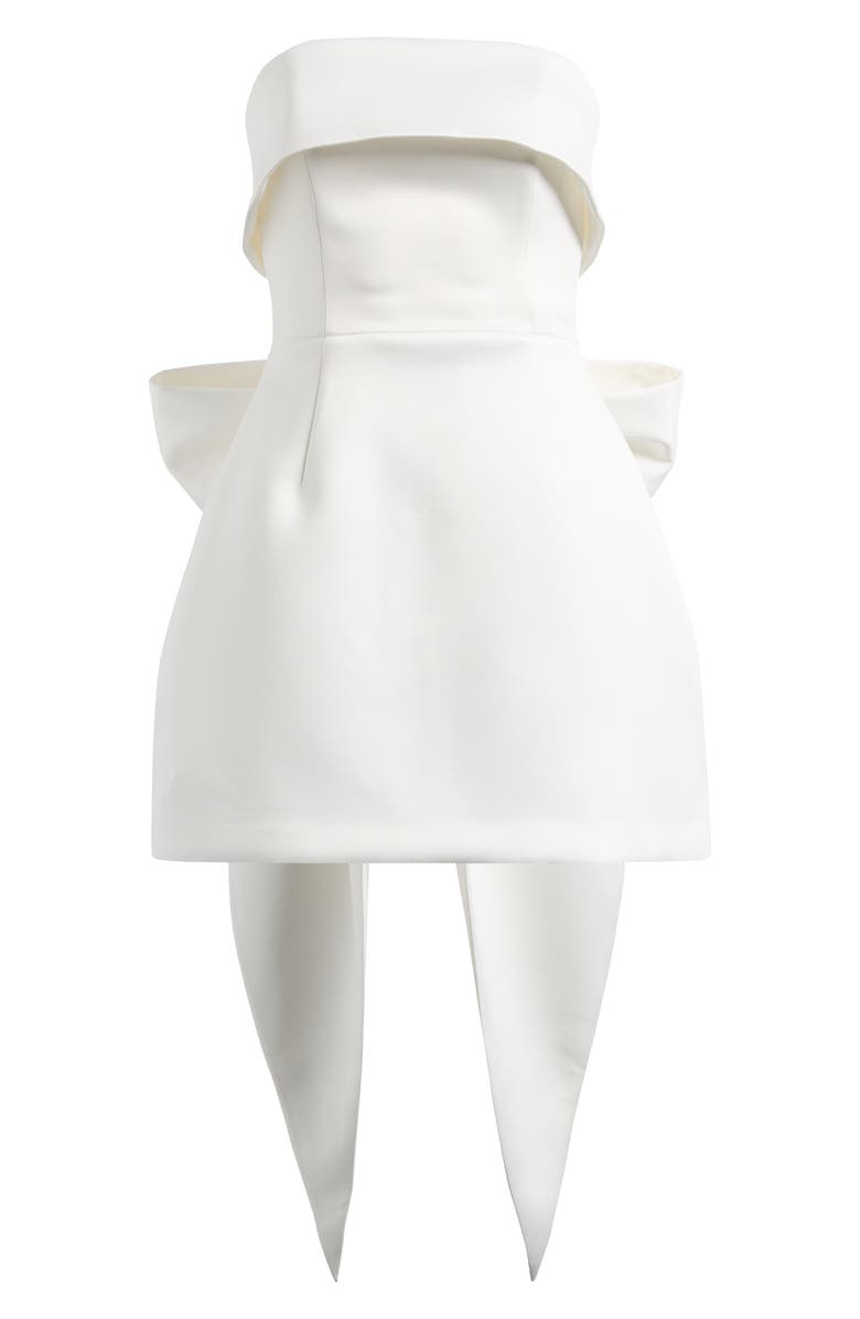 NADINE MERABI Heather Back Bow Strapless Minidress, Alternate, color, 