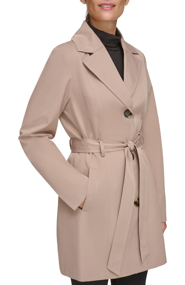 Kenneth Cole Belted Water Resistant Trench Coat, Alternate, color, Khaki