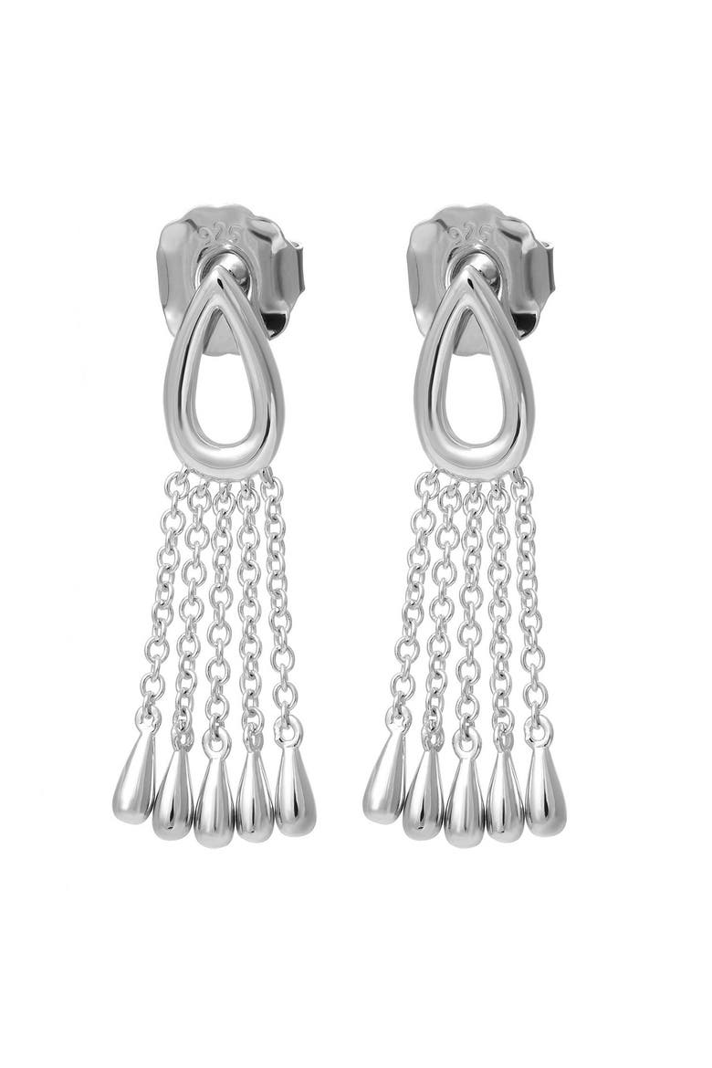 Petal Chandelier Earrings, Main, color, Sterling Silver